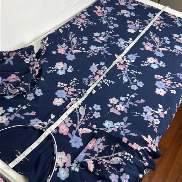 Caldia Switzerland Sz XL Floral Nightgown "Cosy Cotton Nights" Blue - Picture 7 of 10